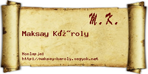 Maksay Károly névjegykártya
