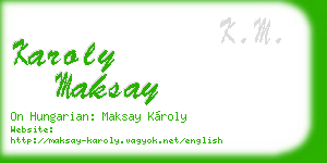 karoly maksay business card